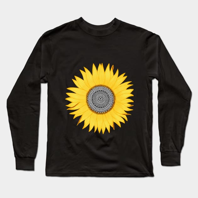 Sunflower mandala Long Sleeve T-Shirt by paviash